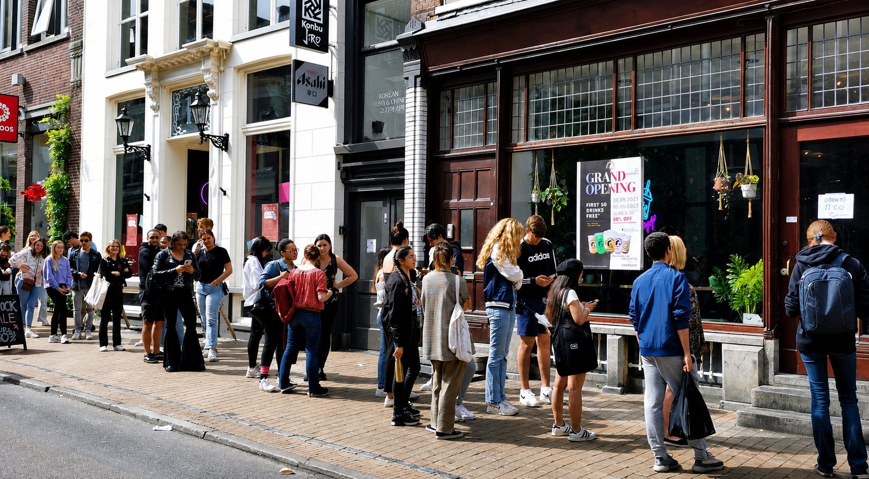 Multea Choice Groningen grand opening — customers queuing
